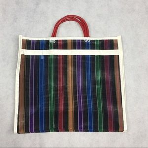 NWOT Reusable Mesh Plaid Tote Bag multi-colored